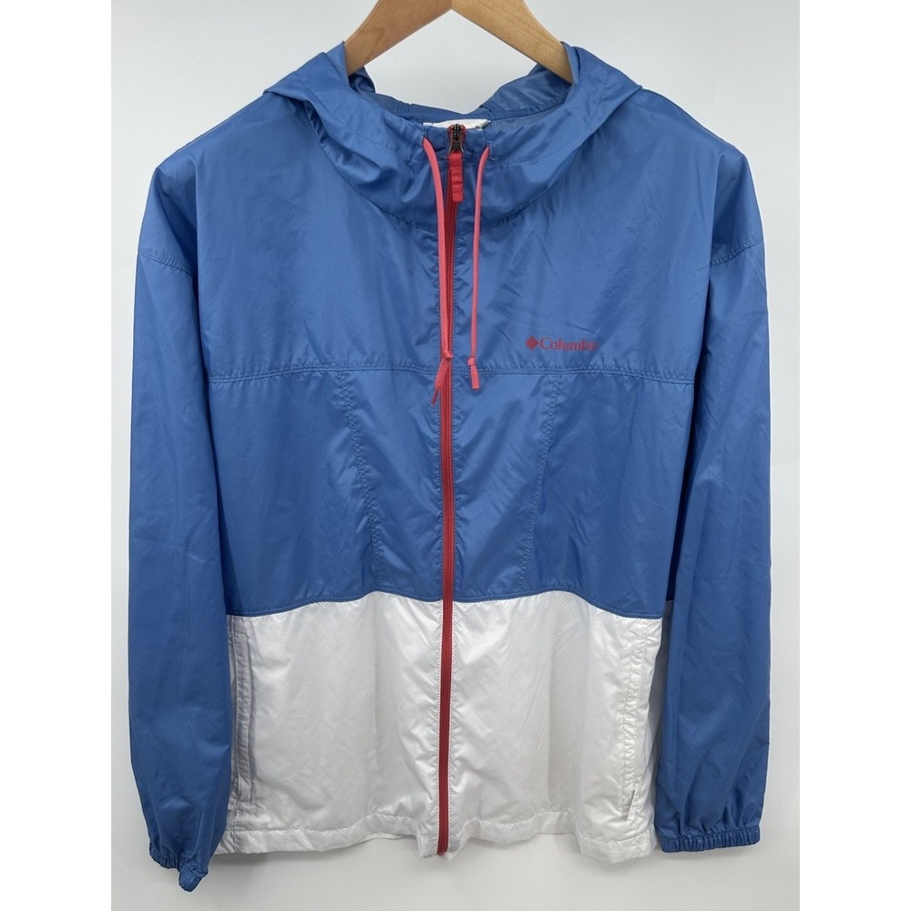 Columbia Flash Forward Jacket Women's 2XL Blue Hooded Full Zip Windbreaker